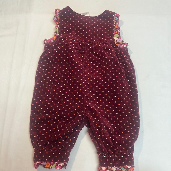 Gymboree - red polka dot velour Jumpsuit with Playful Ruffles and bows - Picture 4 of 6